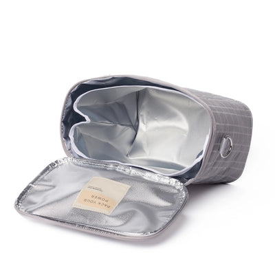 SoYoung, Light Grey Grid Lunch Poche