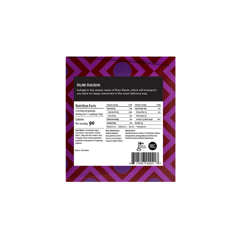 Rum Raisin 35% Chocolate Bar