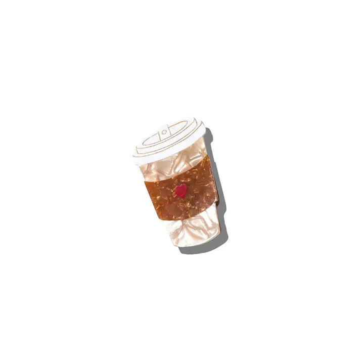 Hand-Painted Mini Coffee Cup Claw Clip