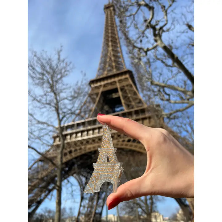 Hand-Painted Eiffel Tower Paris Claw Clip