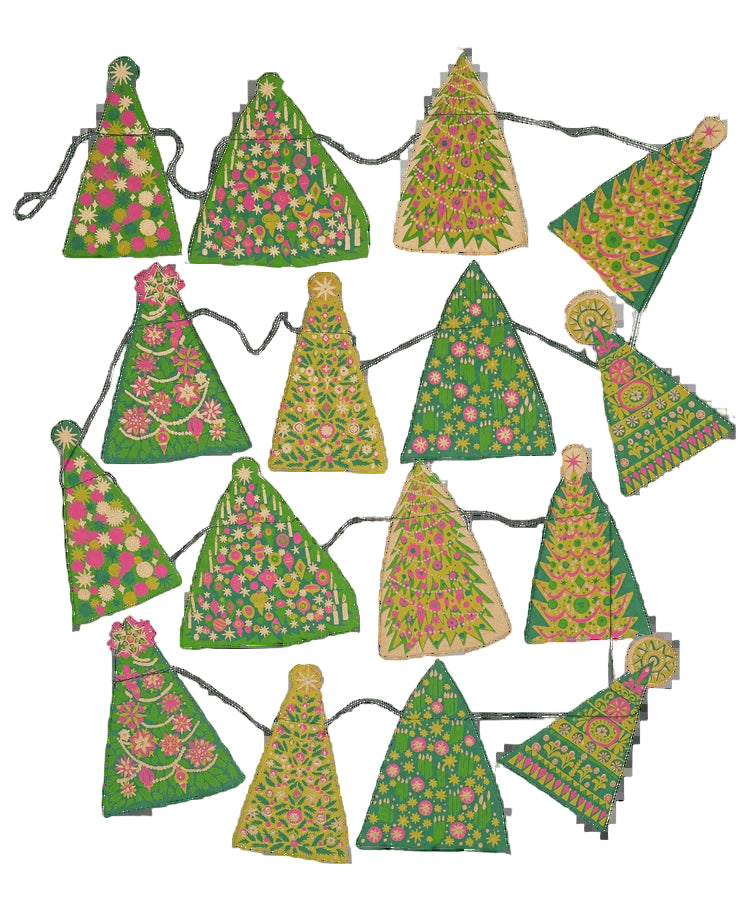 Midcentury Trees Sewn Garland