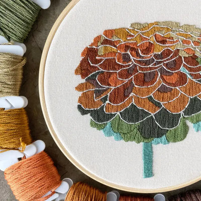 DIY Embroidery Kit, Zinnia
