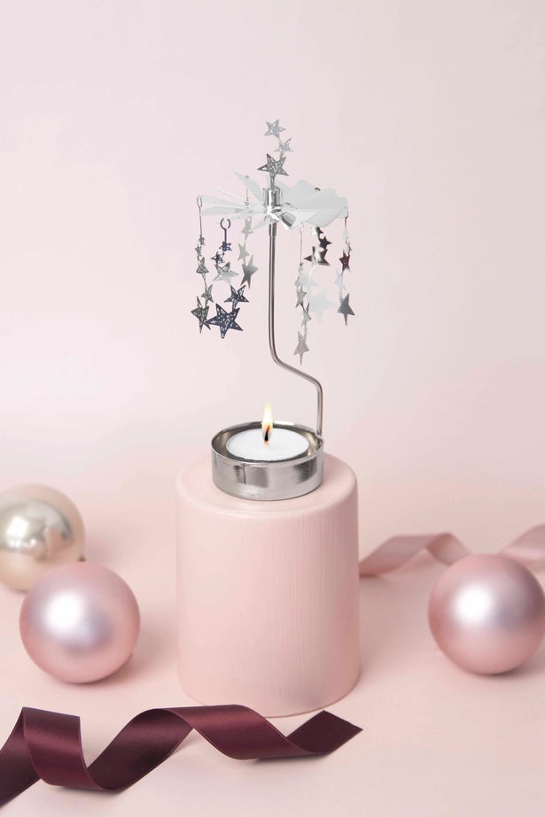 Rotary Candleholder, Night Sky, Silver