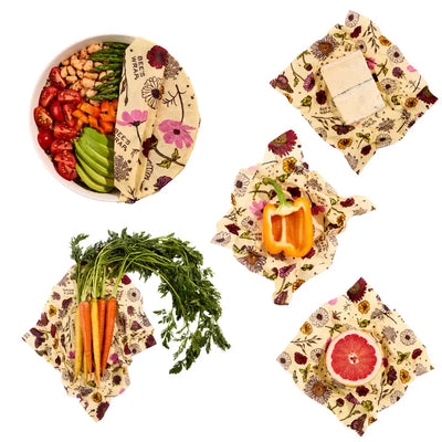 Bee's Wrap, Assorted 5 Pack in Meadow Magic