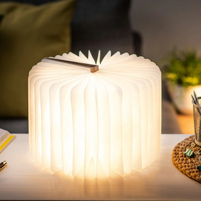 Gingko, Linen Fabric Smart Book Light in Harmony Orange