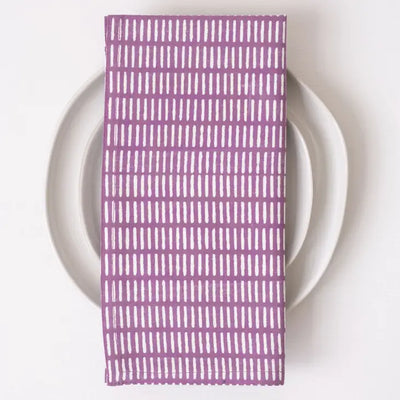 Pontis Stripes Orchid Block Printed Napkins