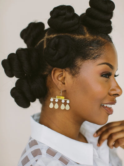 Make Your Move Chandelier Earrings in Sundance and Matcha