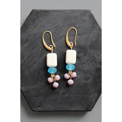 Lavender and Capri Blue Earrings
