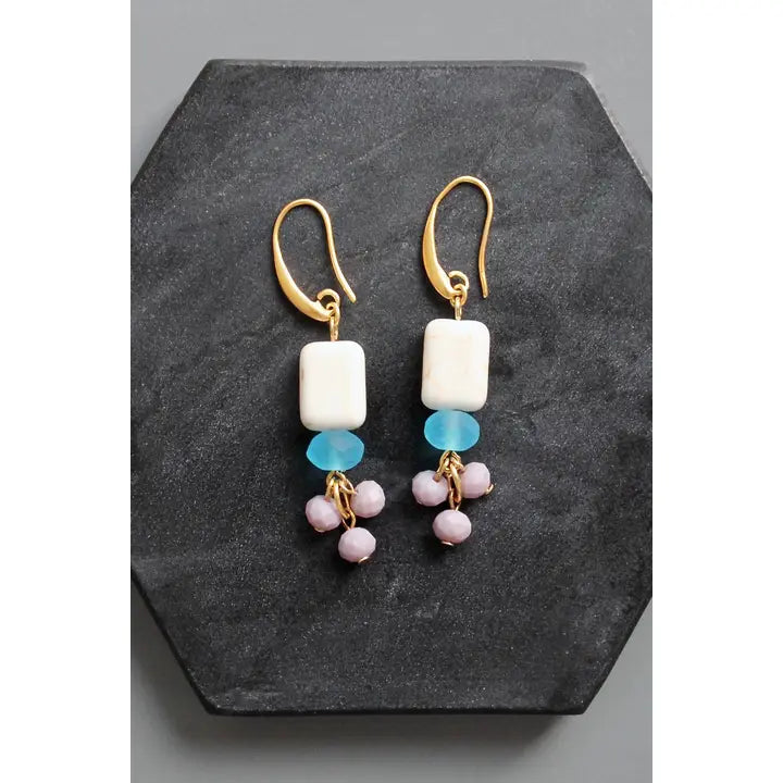 Lavender and Capri Blue Earrings