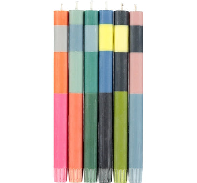 Striped Abstract Pack of Eco Dinner Candles