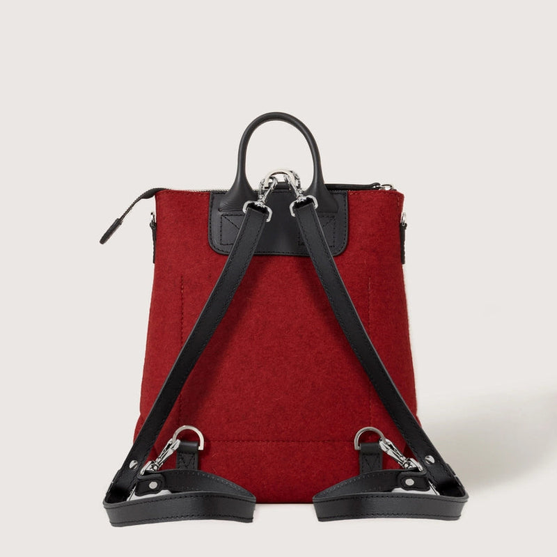 Bedford Merino Wool Midi Backpack in Cherry Black