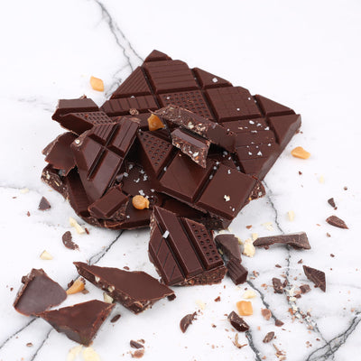 Le Chocolat Des Français: Dark chocolate, almonds, and salted caramel