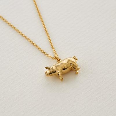 Suffolk Pig Necklace by Alex Monroe Jewellery