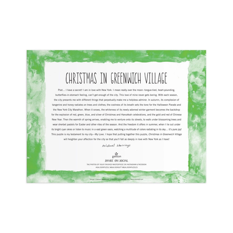 1,000 Piece Puzzle: Michael Storrings Christmas in Greenwich Village