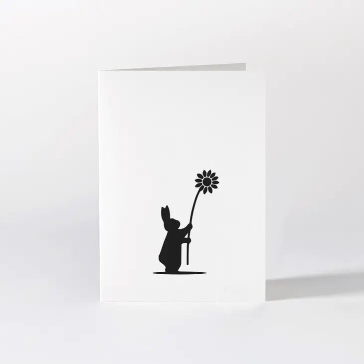 Flower Giving Rabbit Card