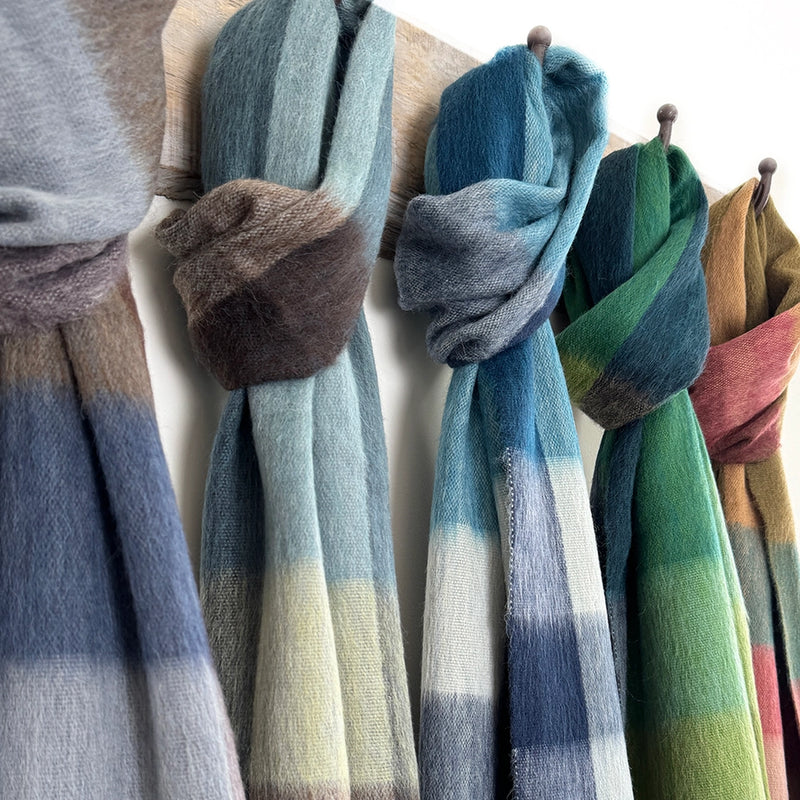 Alpaca Plaid Scarf in Golden Coast