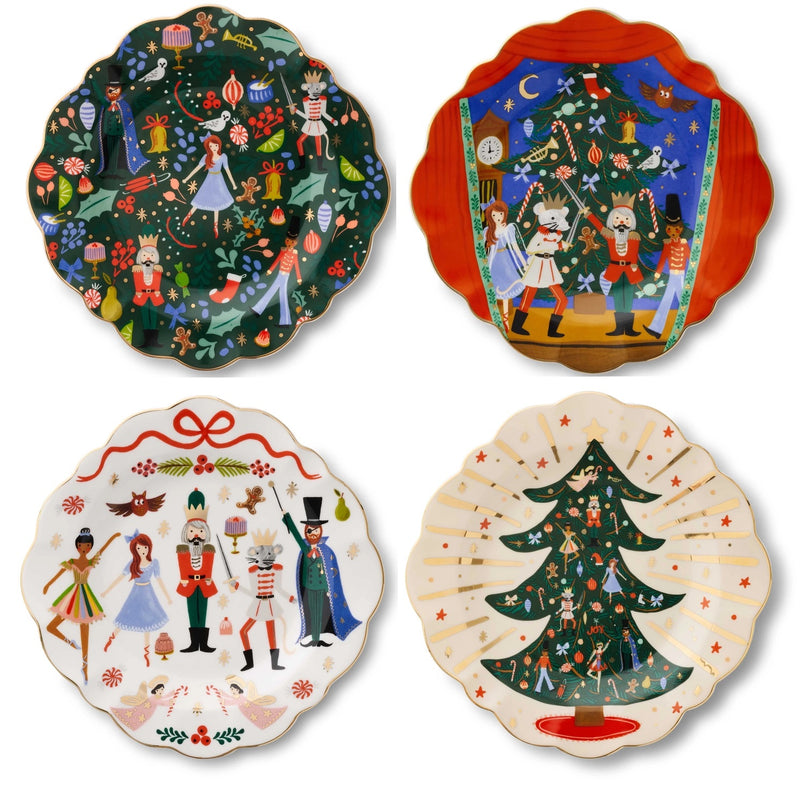 Nutcracker Porcelain Dessert Plate Set