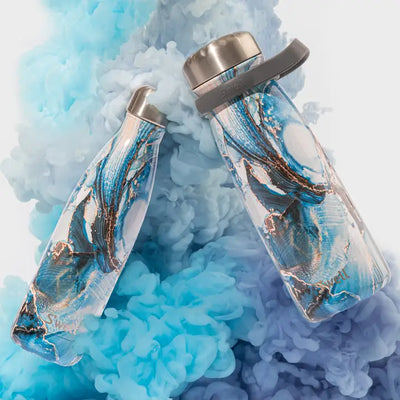 Stainless Steel Water Bottle, Ocean Marble