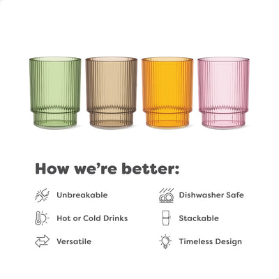Tossware, Reserve 12oz Fluted Tumbler Set