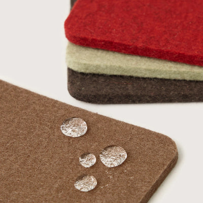Bierfilzl: Merino Wool Felt Square Coasters in Bonfire