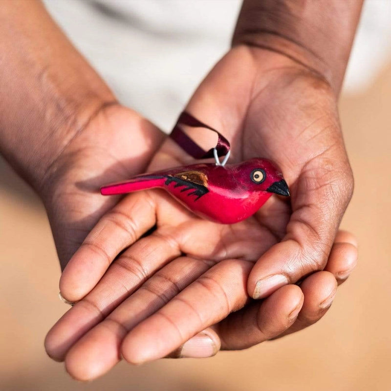 Mifuko Wooden Ornament - Firefinch