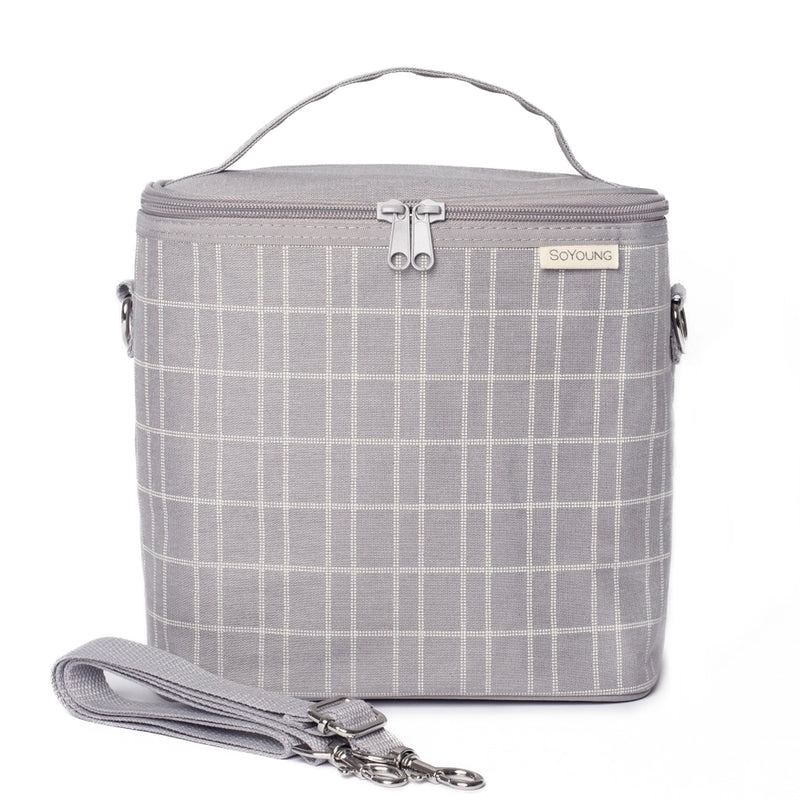 SoYoung, Light Grey Grid Lunch Poche