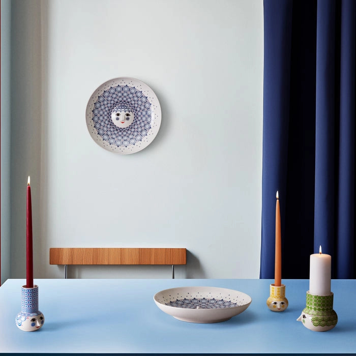 Olga Ceramic Candle Holder, Blue