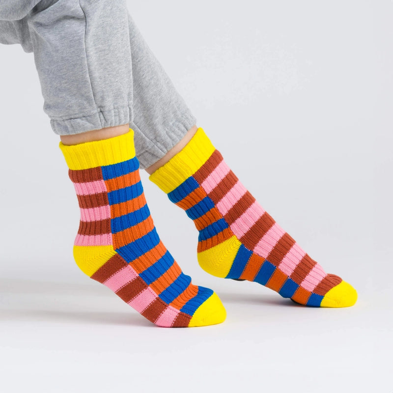 Super Stripe Cobalt Flame House Socks