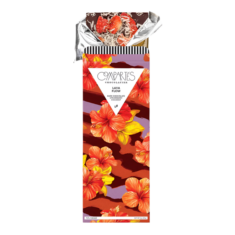 Lava Flow Vegan Dark Strawberry Coconut Bar - Vegan