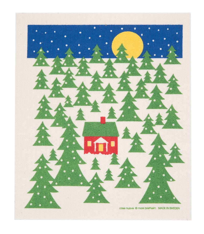 Swedish Dish Cloth - House in the Forest