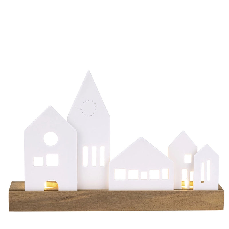 Porcelian & Wood Village Tealight