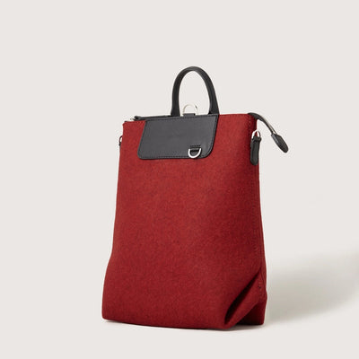 Bedford Merino Wool Midi Backpack in Cherry Black