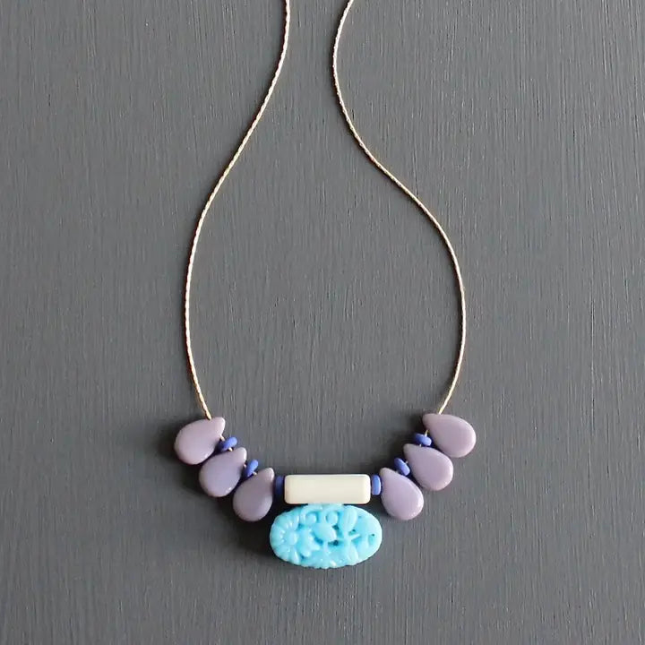 Vintage Glass Fringe Necklace
