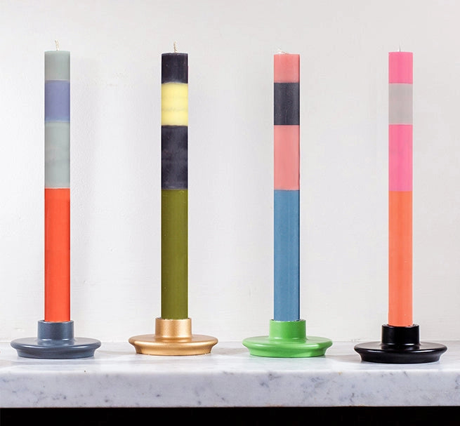 Striped Abstract Pack of Eco Dinner Candles