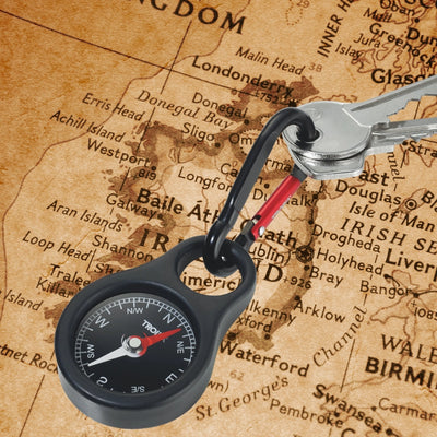Troika Carabiner Keyring with Compass