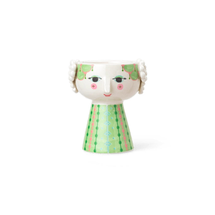 Eva Ceramic Candle Holder, Green