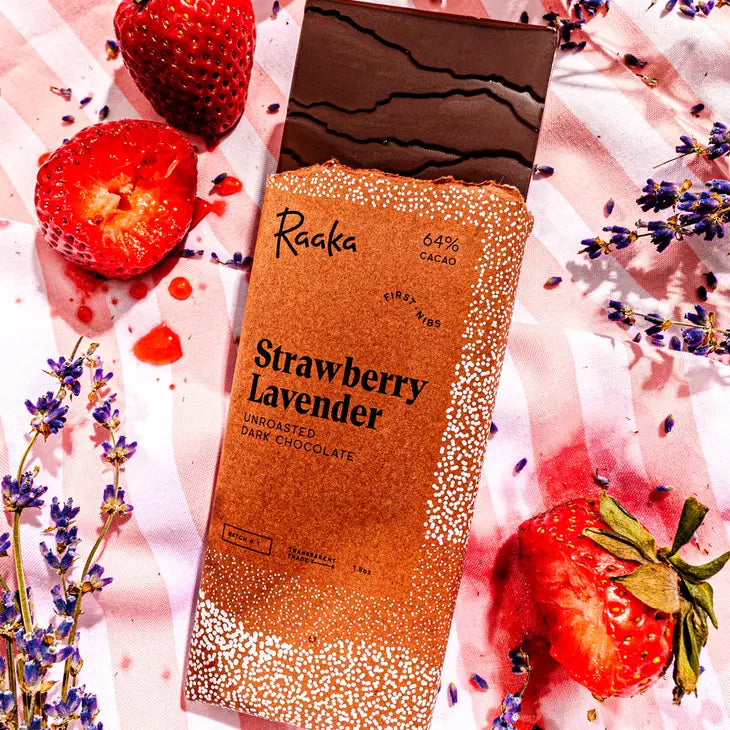 Strawberry Lavender Dark Chocolate Bar