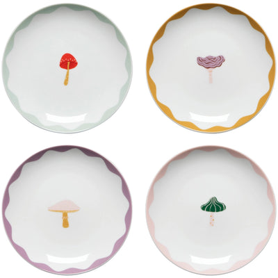 *Mushroom Gems Appetizer Plates Set of 4