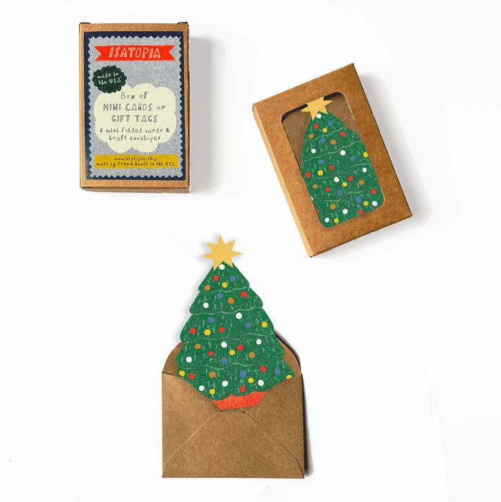 Christmas Tree Mini Cards- Box of 6