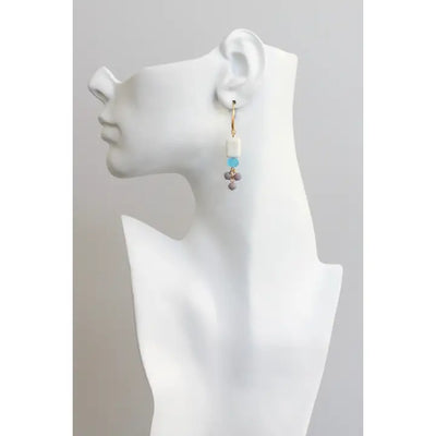 Lavender and Capri Blue Earrings