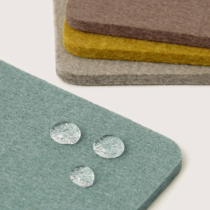 Bierfilzl: Merino Wool Felt Square Coasters in London Fog
