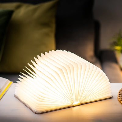 Gingko, Linen Fabric Smart Book Light in Harmony Orange