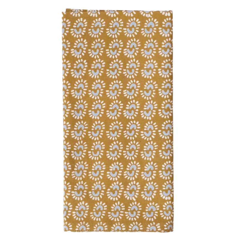 Sunburst Dark Honey Block Printed Napkins