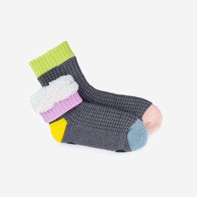 Spot Knit House Socks in Grey