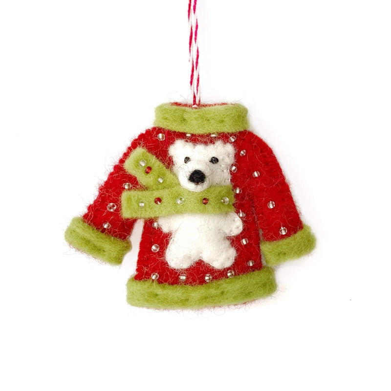 Ugly Christmas Sweater Felt Wool Ornament