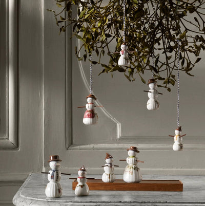 Porcelain Christmas Snow-woman Ornament