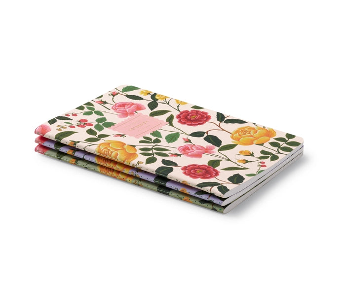 Assorted Set of 3 Roses Notebooks