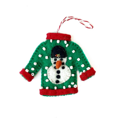 Ugly Christmas Sweater Felt Wool Ornament