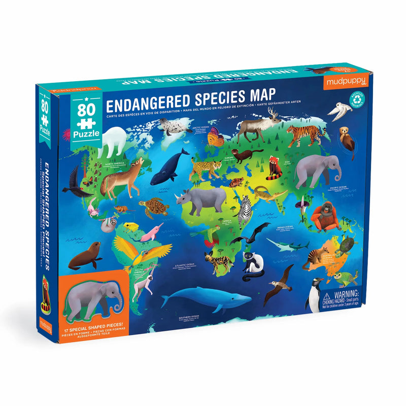 Endangered Species Map 80 Piece Puzzle