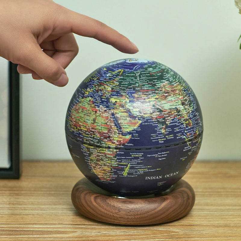 Gingko, Mini Atlas Globe Light in Dark Blue